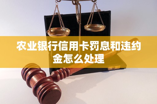 農(nóng)業(yè)銀行信用卡罰息和違約金怎么處理