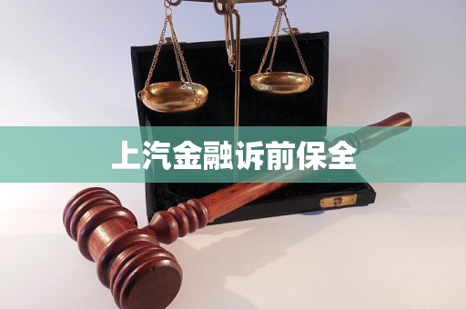 上汽金融訴前保全