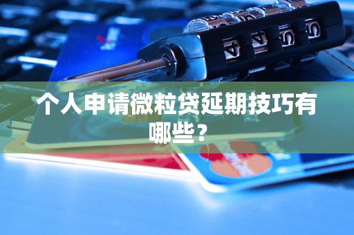 个人申请微粒贷延期技巧有哪些？