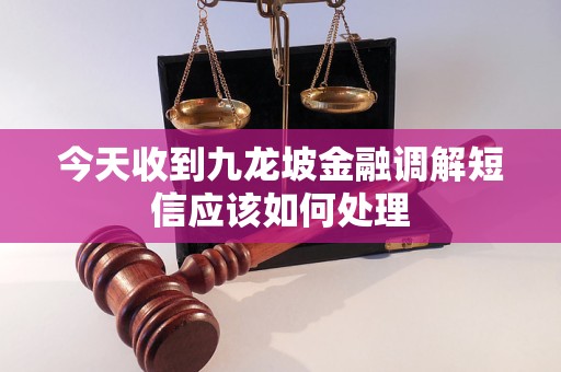 今天收到九龍坡金融調解短信應該如何處理