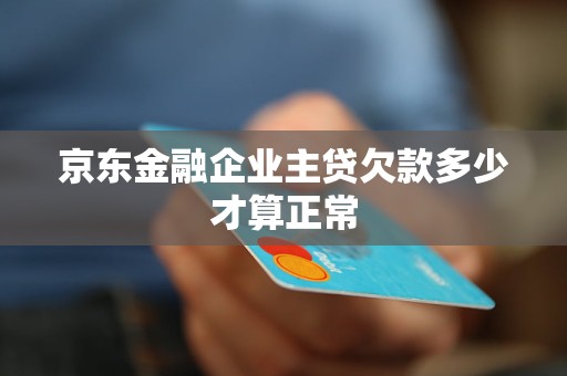 京東金融企業(yè)主貸欠款多少才算正常