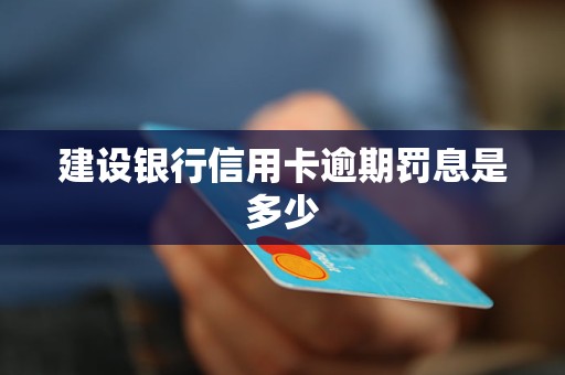 建設銀行信用卡逾期罰息是多少