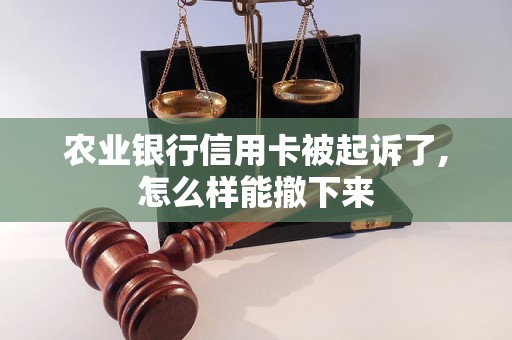 農(nóng)業(yè)銀行信用卡被起訴了,怎么樣能撤下來(lái)