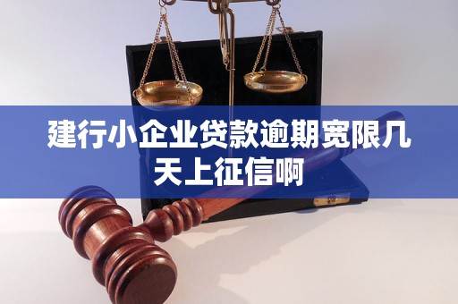 建行小企業(yè)貸款逾期寬限幾天上征信啊