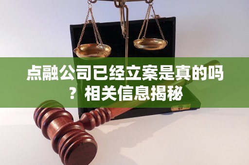 点融公司已经立案是真的吗？相关信息揭秘