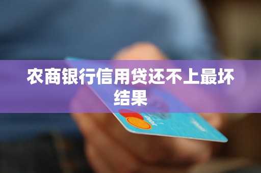 農(nóng)商銀行信用貸還不上最壞結(jié)果