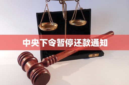 中央下令暫停還款通知