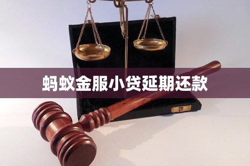 螞蟻金服小貸延期還款