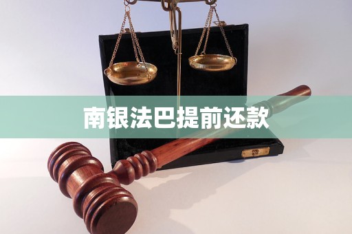 南銀法巴提前還款