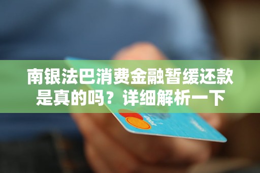 南銀法巴消費金融暫緩還款是真的嗎？詳細解析一下