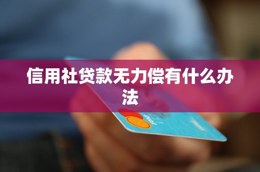 信用社貸款無(wú)力償有什么辦法