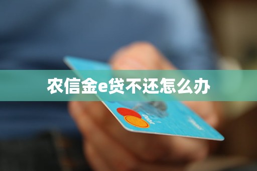 農(nóng)信金e貸不還怎么辦