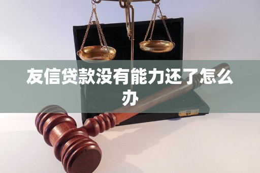 友信貸款沒有能力還了怎么辦