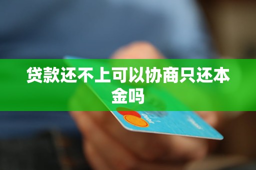 貸款還不上可以協(xié)商只還本金嗎