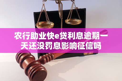 農(nóng)行助業(yè)快e貸利息逾期一天還沒(méi)罰息影響征信嗎