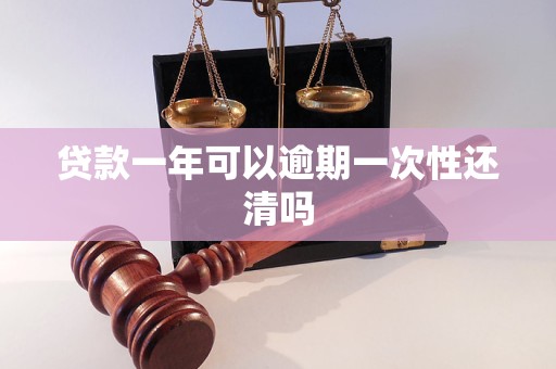 貸款一年可以逾期一次性還清嗎