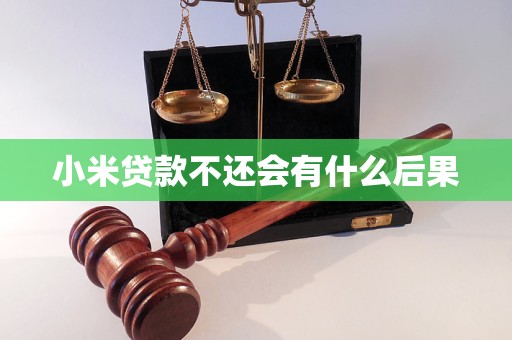 小米貸款不還會有什么后果