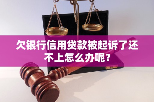 欠銀行信用貸款被起訴了還不上怎么辦呢？