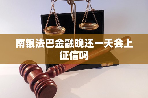 南銀法巴金融晚還一天會上征信嗎