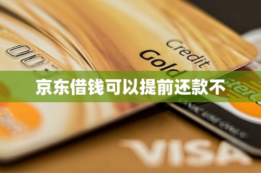 京东借钱可以提前还款不
