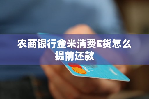 農商銀行金米消費E貨怎么提前還款