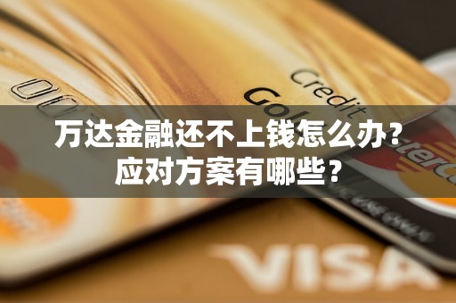 万达金融还不上钱怎么办?应对方案有哪些? 万达金融还不上钱怎么办?应对方案有哪些?