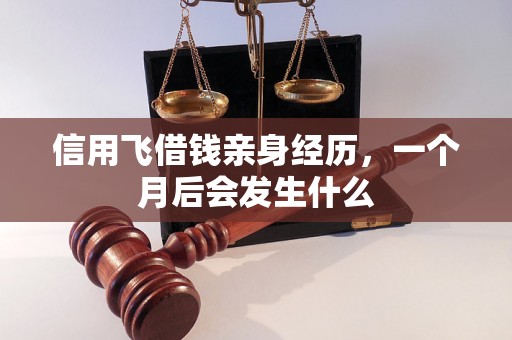 信用飞借钱亲身经历，一个月后会发生什么