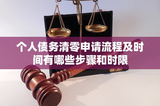 個人債務(wù)清零申請流程及時間有哪些步驟和時限