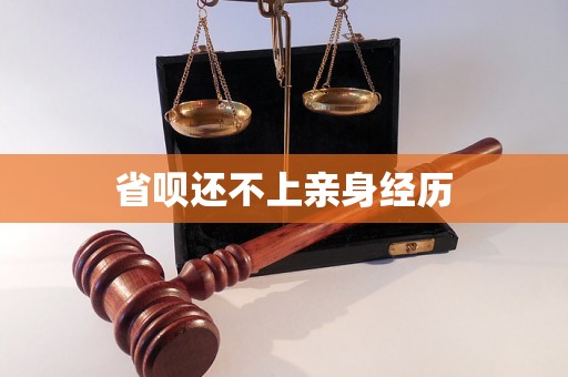 省呗还不上亲身经历