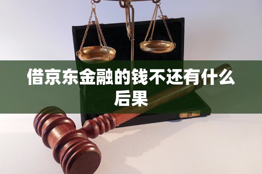 借京東金融的錢不還有什么后果