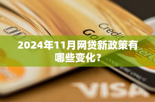 2024年11月網(wǎng)貸新政策有哪些變化？