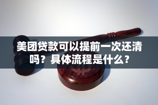 美团贷款可以提前一次还清吗？具体流程是什么？