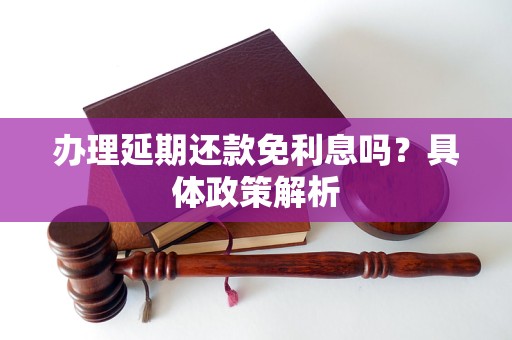 辦理延期還款免利息嗎？具體政策解析