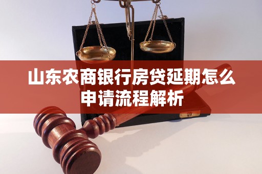 山东农商银行房贷延期怎么申请流程解析