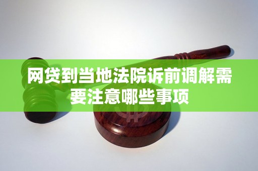 网贷到当地法院诉前调解需要注意哪些事项