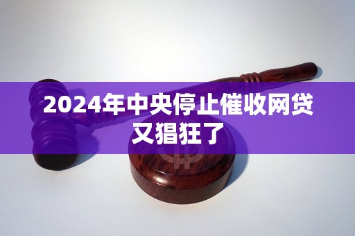 2024年中央停止催收網(wǎng)貸又猖狂了