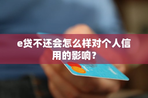 e貸不還會(huì)怎么樣對(duì)個(gè)人信用的影響？