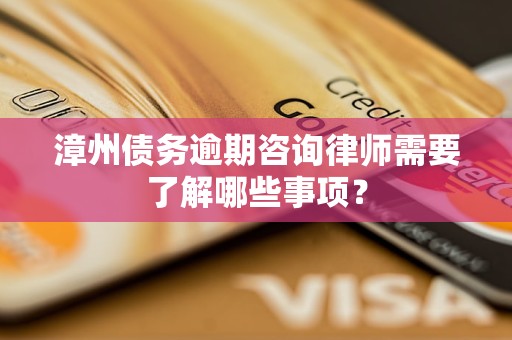 漳州債務逾期咨詢律師需要了解哪些事項？