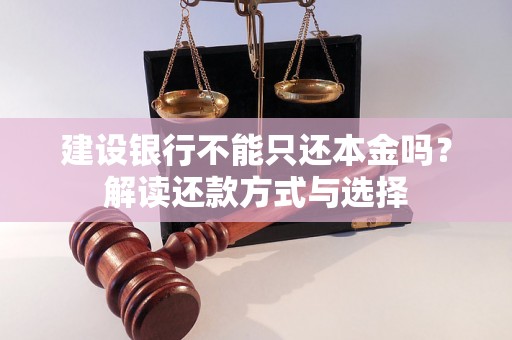 建设银行不能只还本金吗？解读还款方式与选择