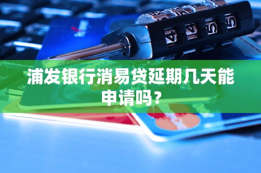 浦发银行消易贷延期几天能申请吗？