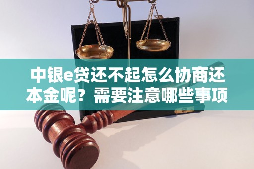 中银e贷还不起怎么协商还本金呢？需要注意哪些事项？