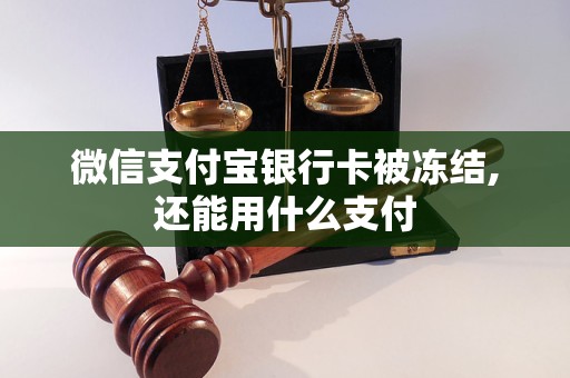 微信支付宝银行卡被冻结,还能用什么支付