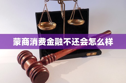 蒙商消费金融不还会怎么样